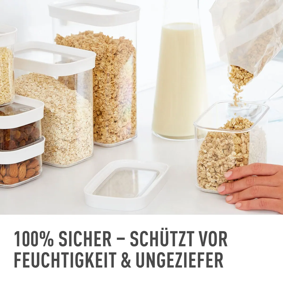 Emsa Optima Vorratsdose, 2-tlg, 0,18 Liter, rechteckig, frische Dichtung 5