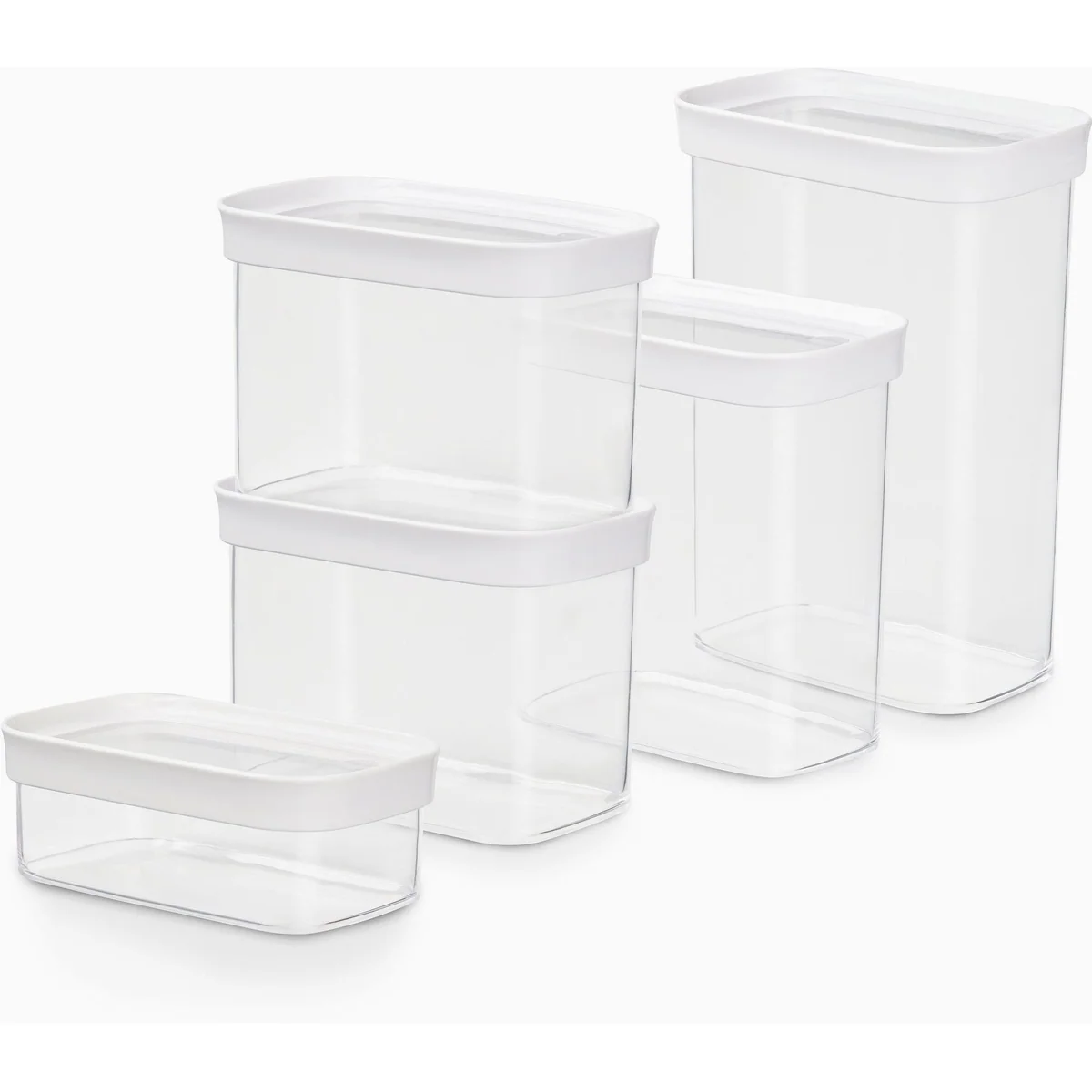Emsa Optima Vorratsdose Set, hygienisch, platzsparend, stapelbar — 5-teilig