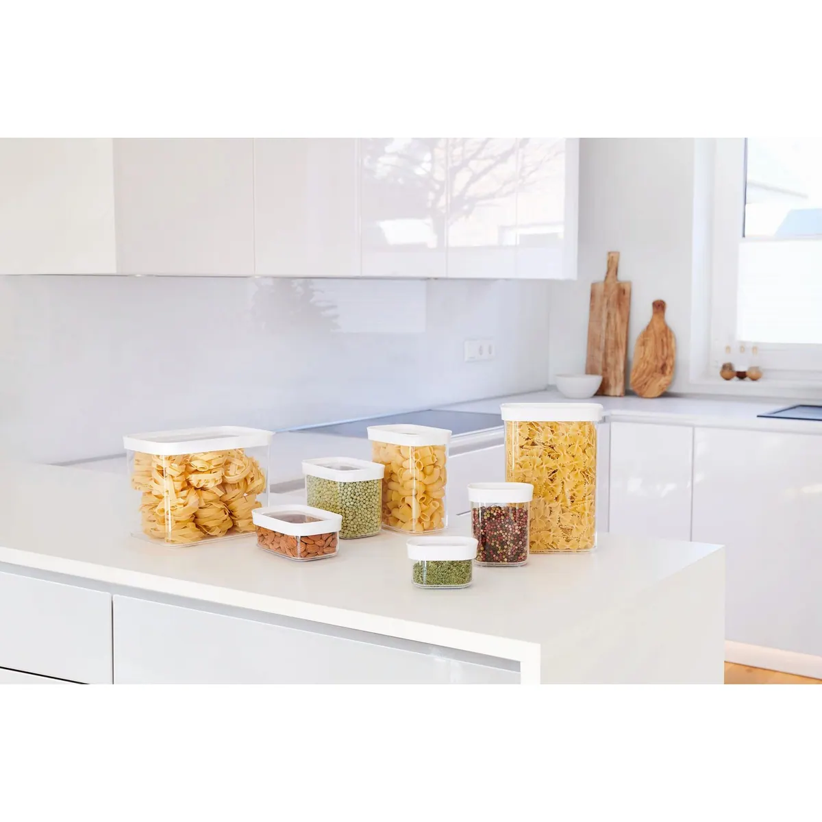 Emsa Optima Vorratsdose Set, hygienisch, platzsparend, stapelbar — 5-teilig 4