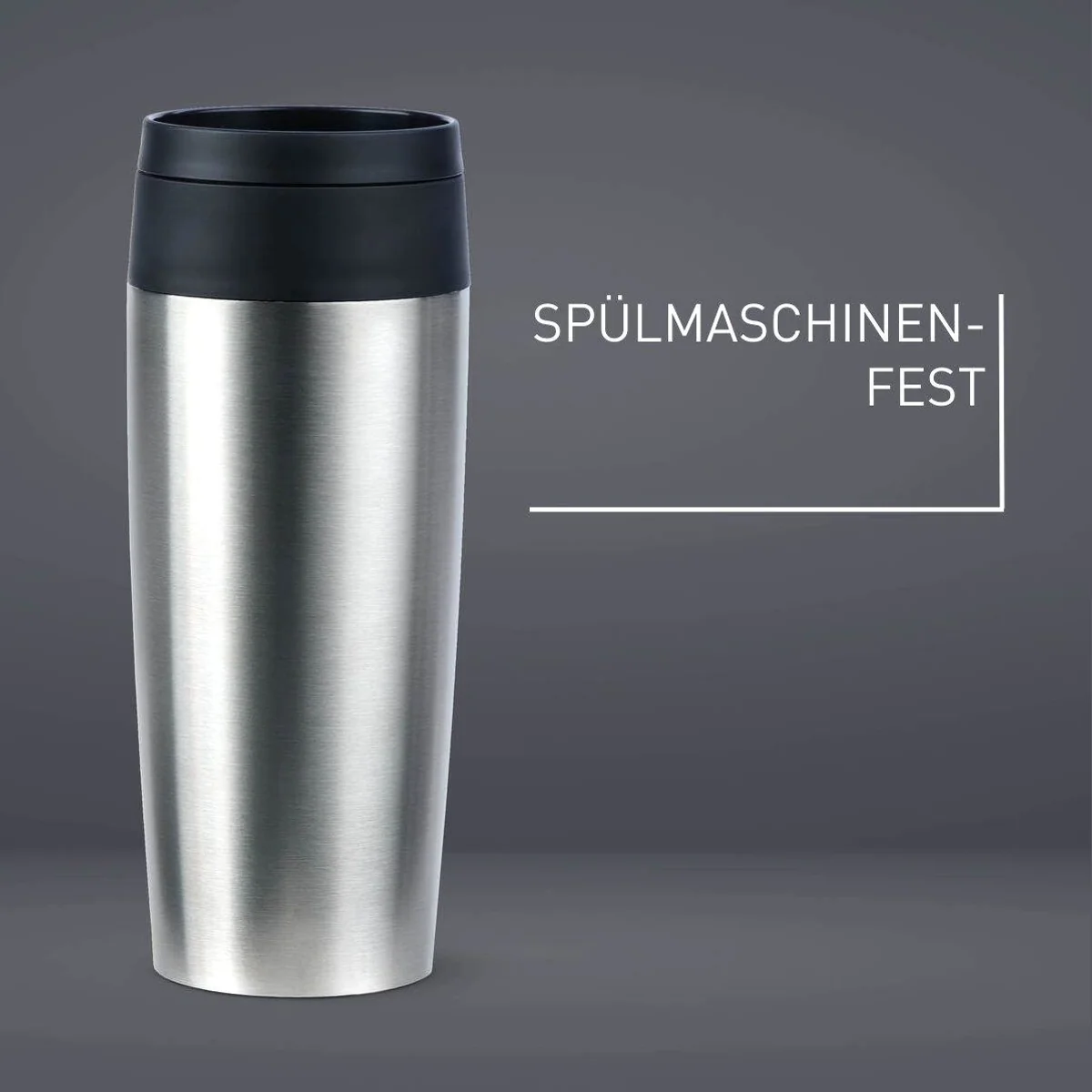 Emsa Travel Mug Classic, 360°-Trinköffnung, auslaufsicher, Edelstahl — 4h heiß, 8h kalt 4
