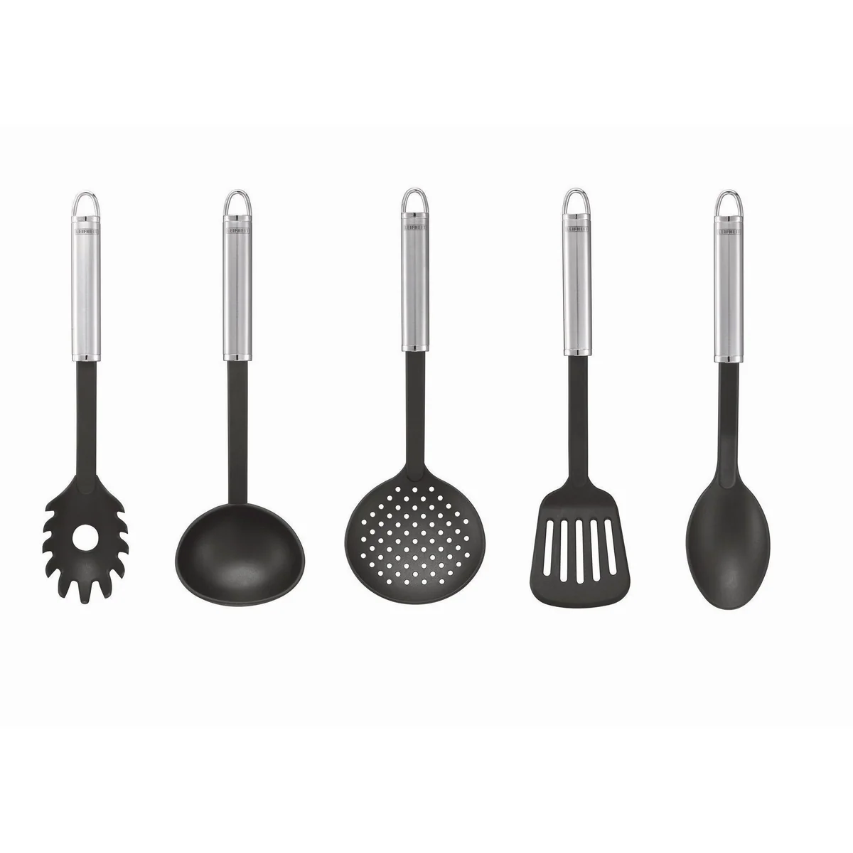 Leifheit Gemüselöffel Nylon, hitzebeständig bis 160°C, Edelstahlgriff, Aufhängeöse 4