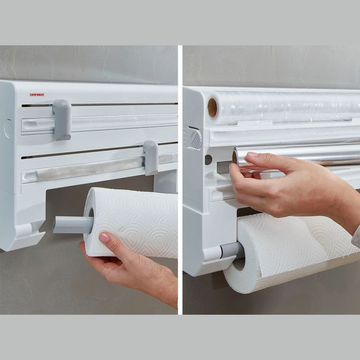 Leifheit Wandrollenhalter Parat, 3-in-1 Funktion, messerscharfe Klingen 4