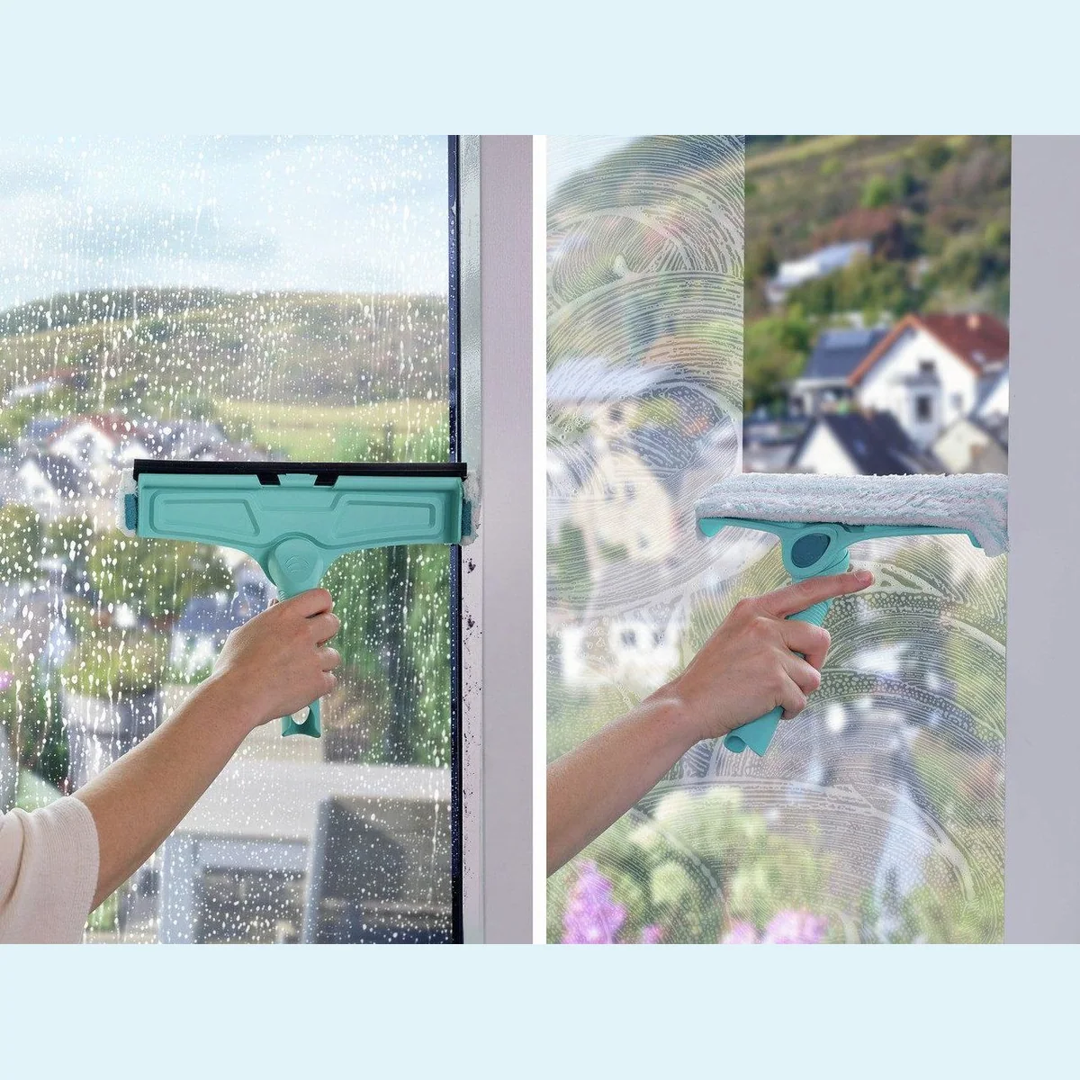 Leifheit Fenster- & Rahmenwischer 4in1, vielseitige Reinigung, ergonomischer Griff, patentierte Rahmenfunktion 4