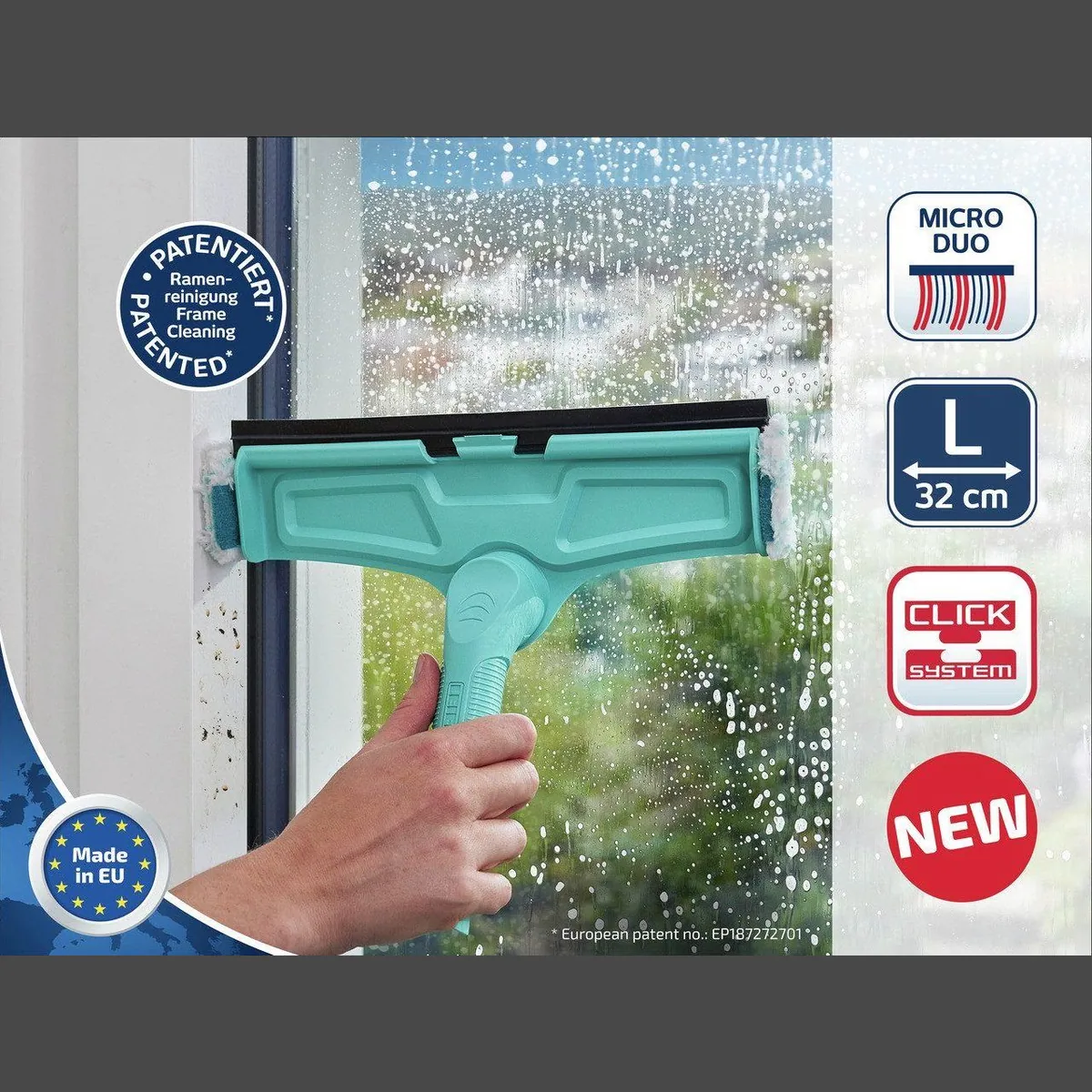 Leifheit Fenster- & Rahmenwischer 4in1, vielseitige Reinigung, ergonomischer Griff, patentierte Rahmenfunktion 5