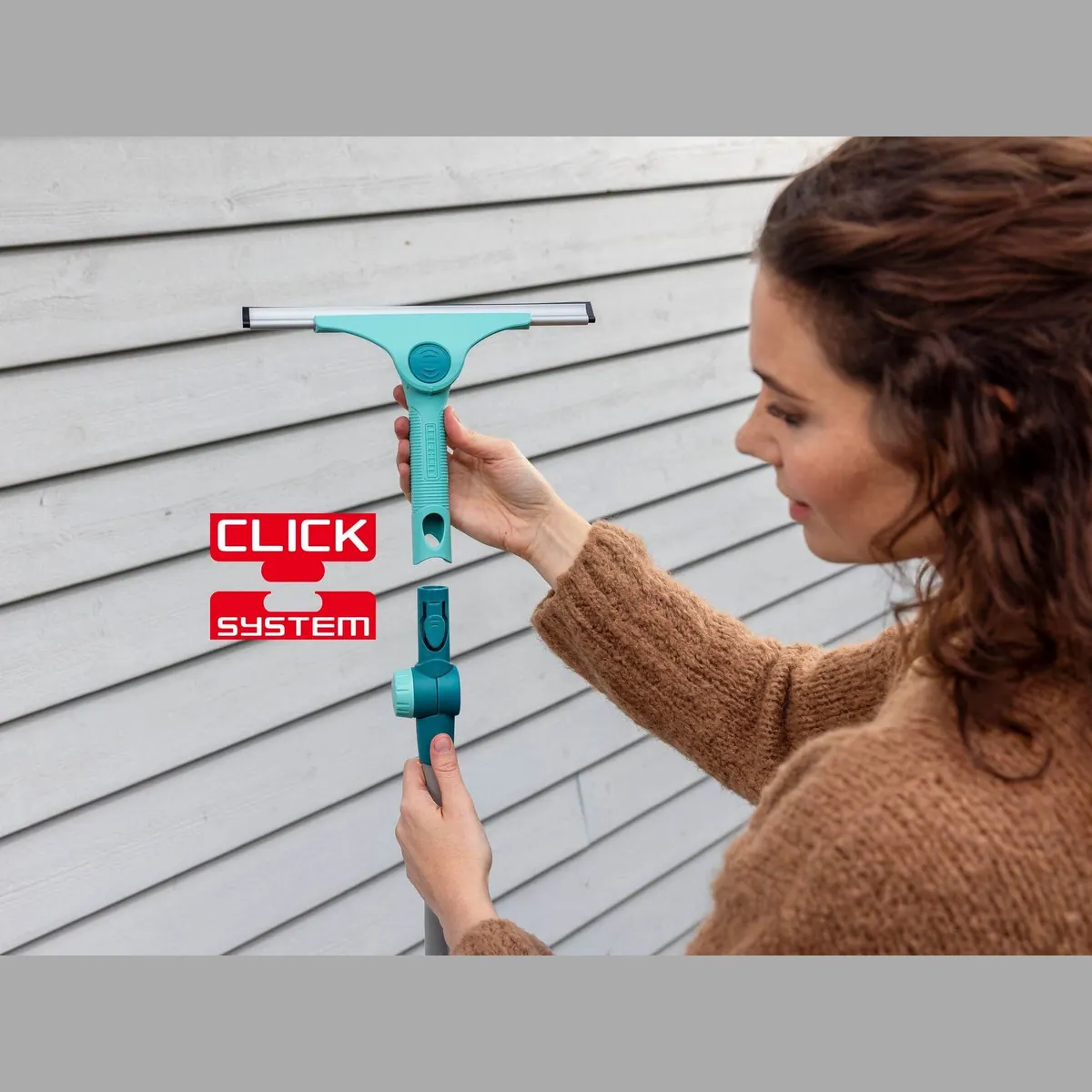 Leifheit Fensterreiniger Abzieher 2in1 M Pro Reach, bewegliches Gelenk, Click-System, 28cm 5