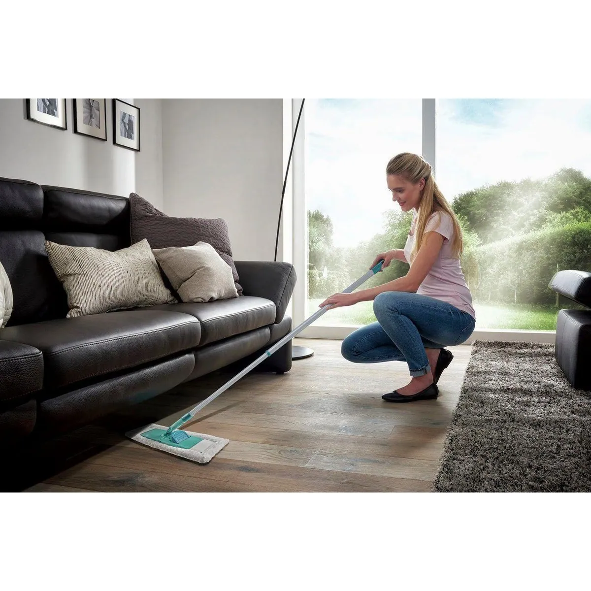 Leifheit Classic XL Bodenwischer-Set, 100% Mikrofaser, Teleskopstiel, 42 cm Wischbreite 4