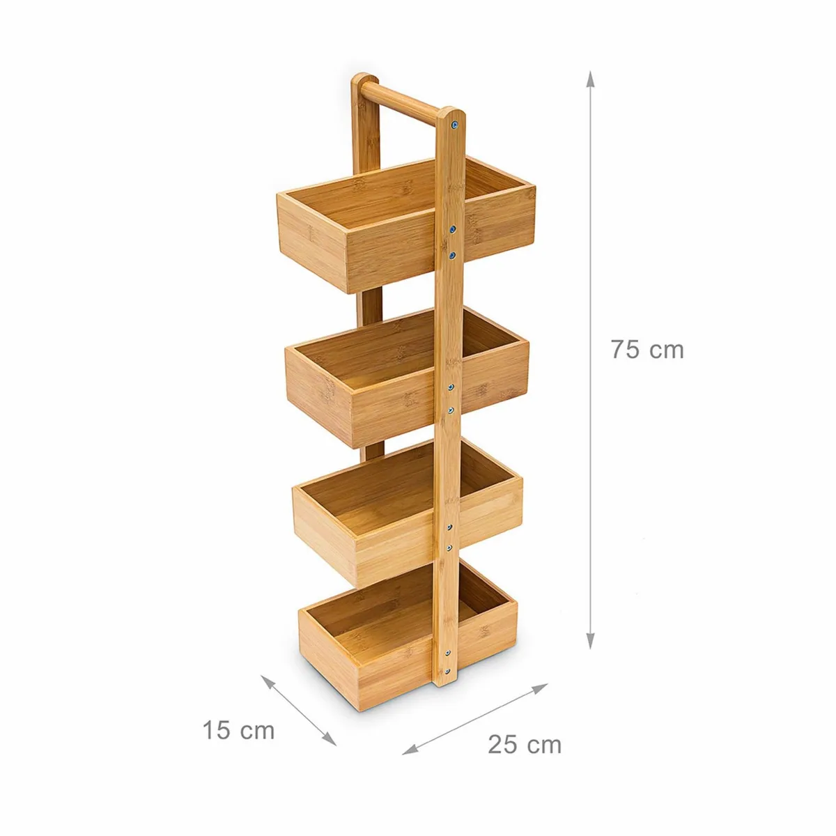 Relaxdays Badregal Bambus, 4 Fächer für optimale Raumnutzung 3
