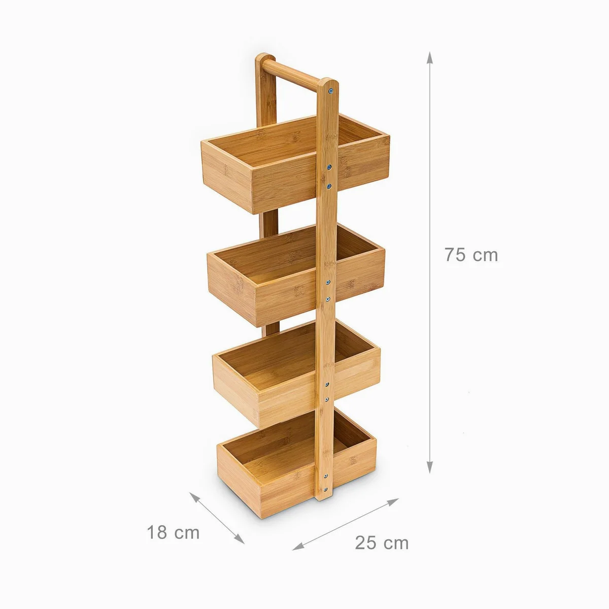 Relaxdays Badregal Bambus, 4 Fächer für optimale Raumnutzung 4