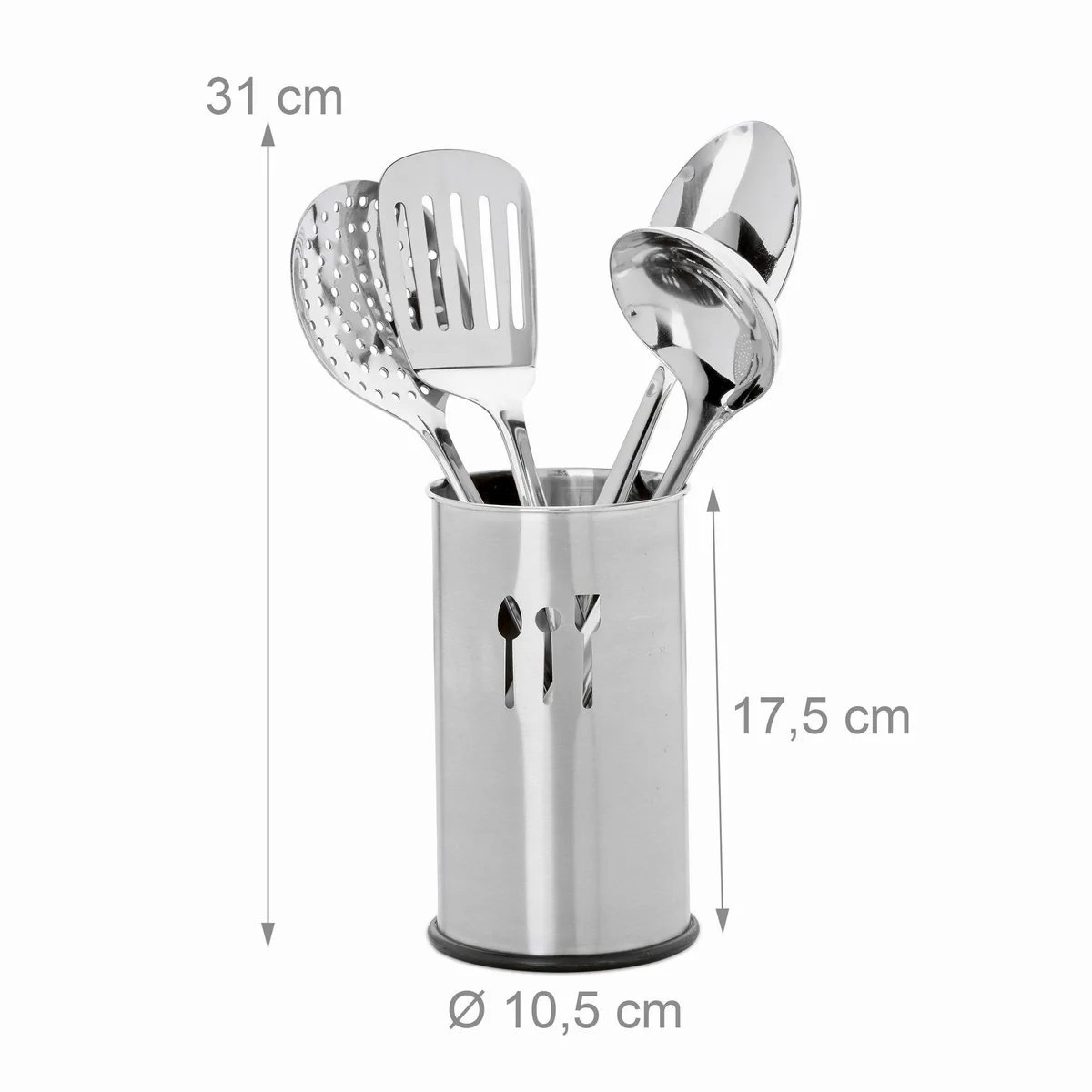 Relaxdays Küchenorganizer-Set, 5-teiliges Edelstahl Set mit Halter 4