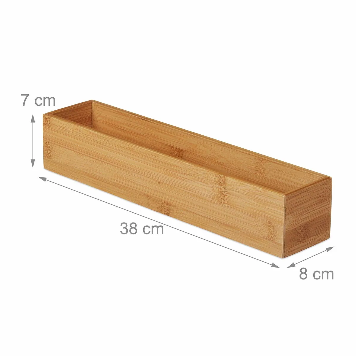 Relaxdays Bambus Aufbewahrungsbox 2er Set, flexibel einsetzbar, natürliche Optik 4