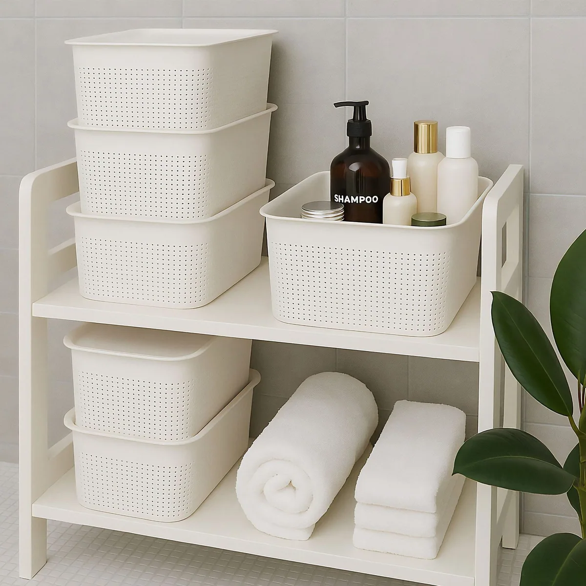 Relaxdays Aufbewahrungsboxen 6er Set, stapelbar & mit Deckel 2