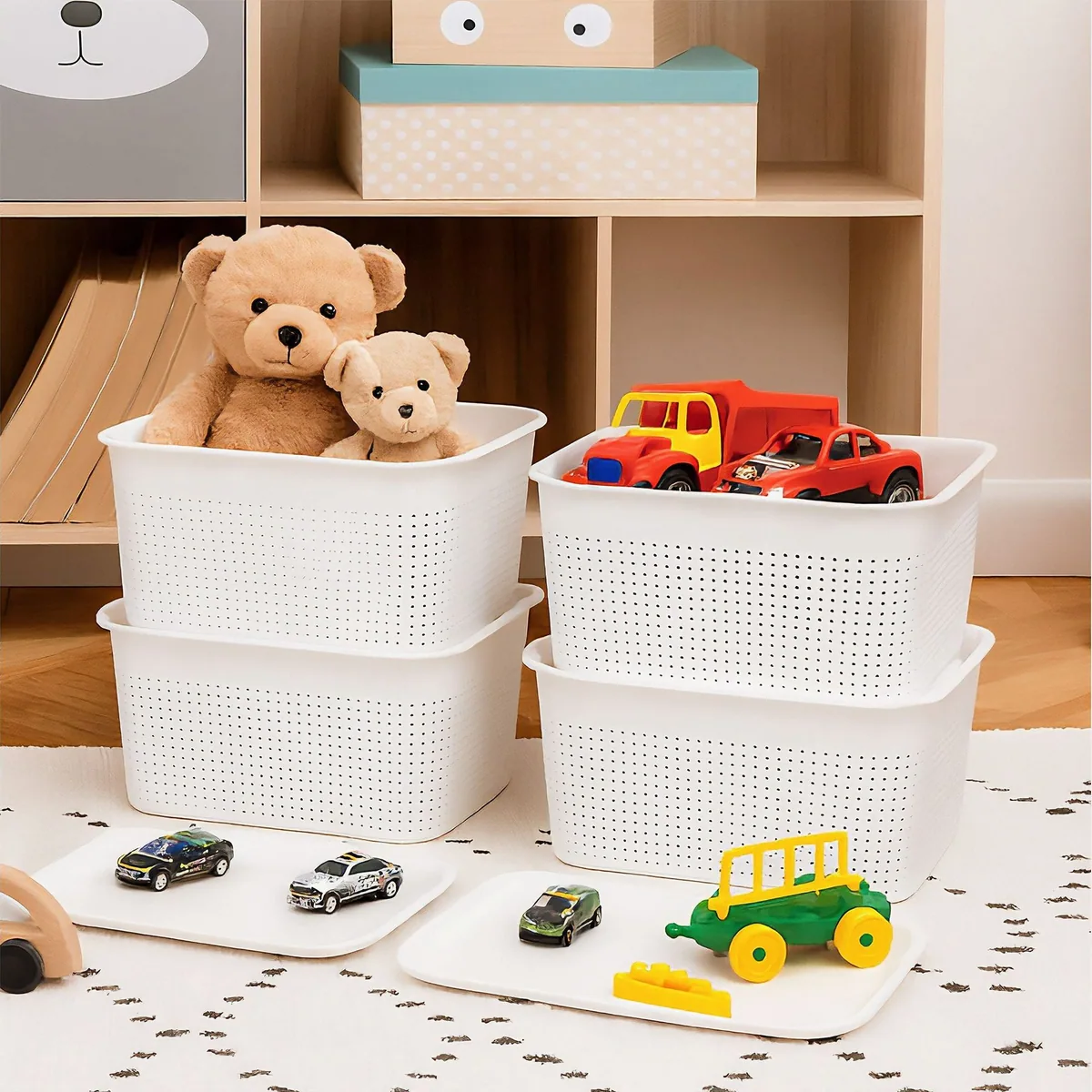 Relaxdays Aufbewahrungsboxen 6er Set, stapelbar & mit Deckel 3