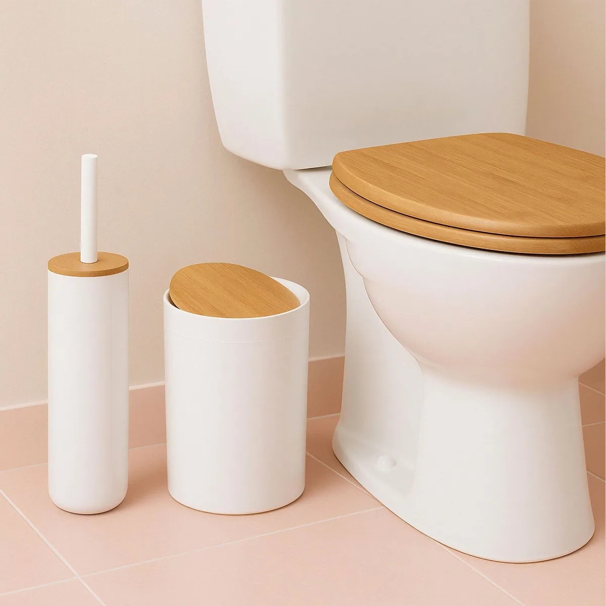 Relaxdays 7-teiliges Badaccessoire-Set, elegantes Design mit Bambusdetails 3