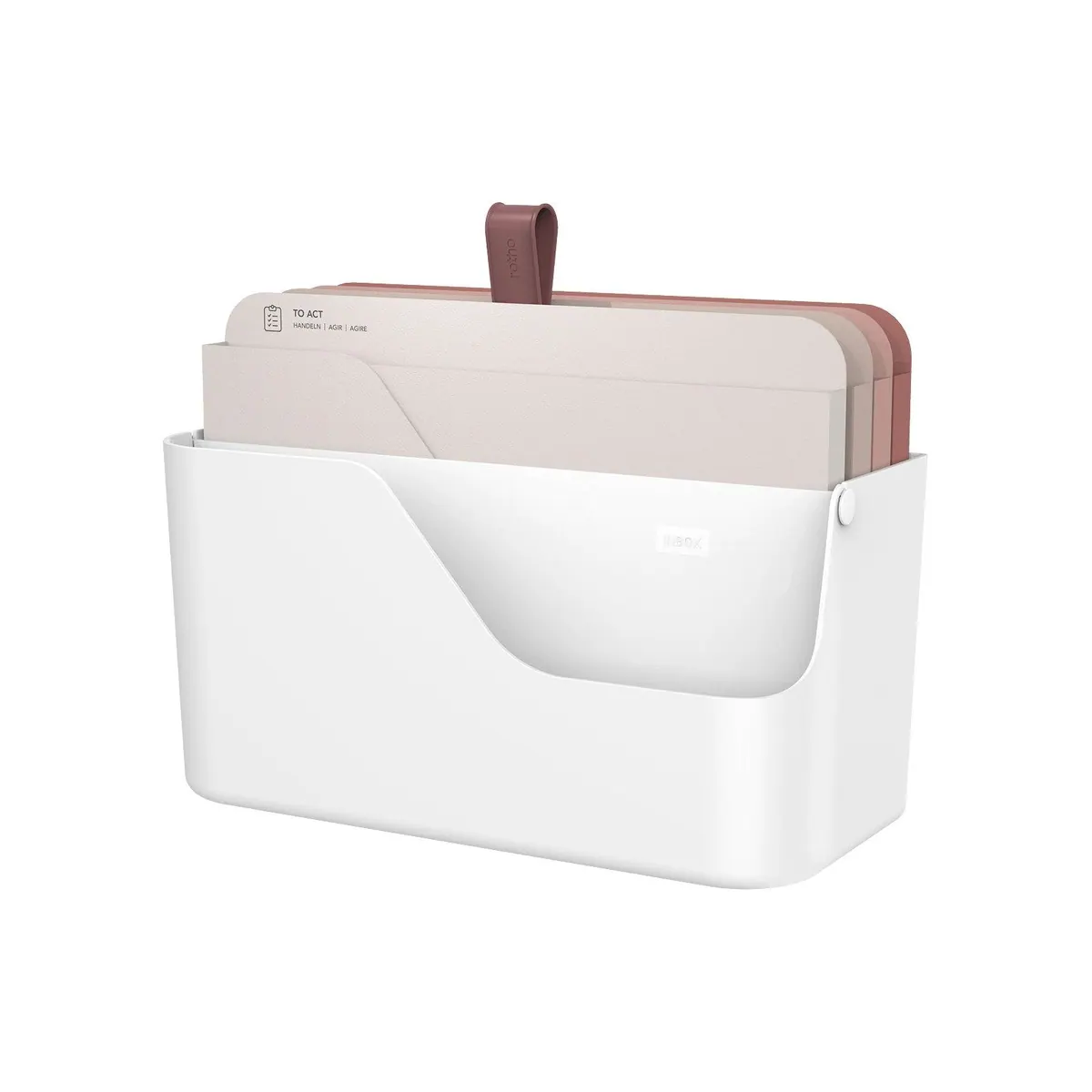 Rotho MyPaper Plus Inbox, Dokumenten Organizer mit integrierten Fächern, wandmontierbar