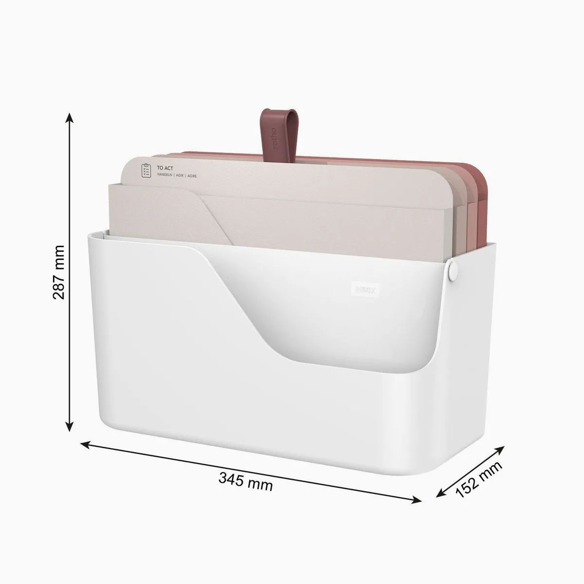 Rotho MyPaper Plus Inbox, Dokumenten Organizer mit integrierten Fächern, wandmontierbar 3