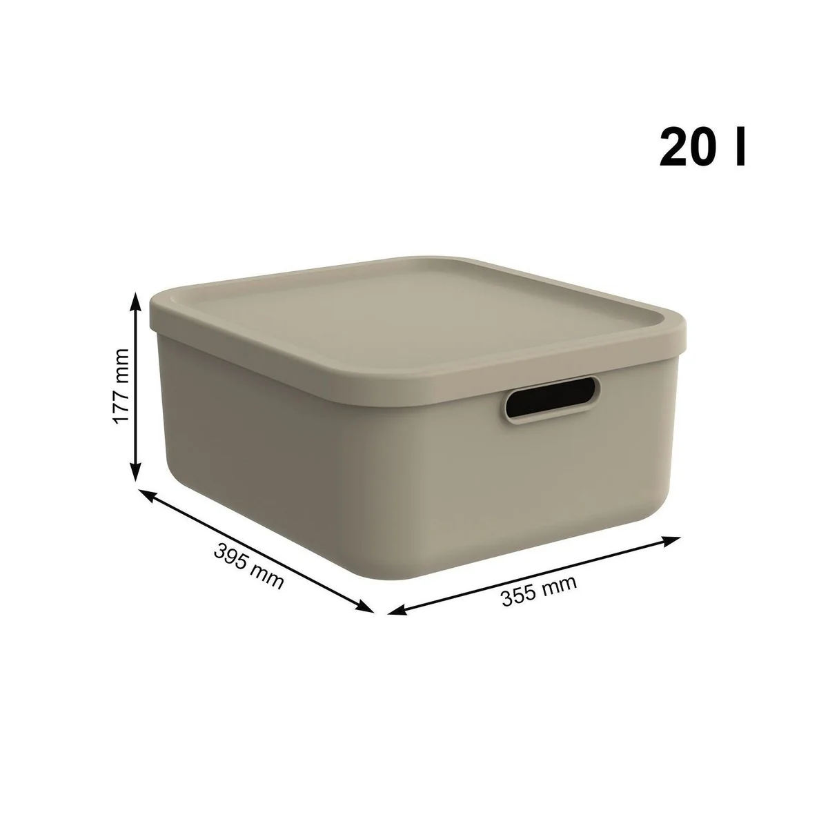 Rotho Albula Light Aufbewahrungsbox, 20 l im 2er-Set, stapelbar & designorientiert 3