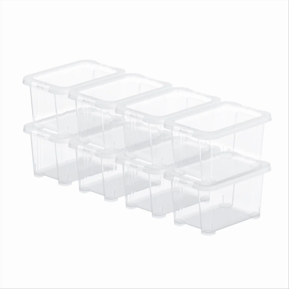 Rotho CORE Basic Box 1,2L 8er-Set, stapelbar, transparent, ideal für Ordnung