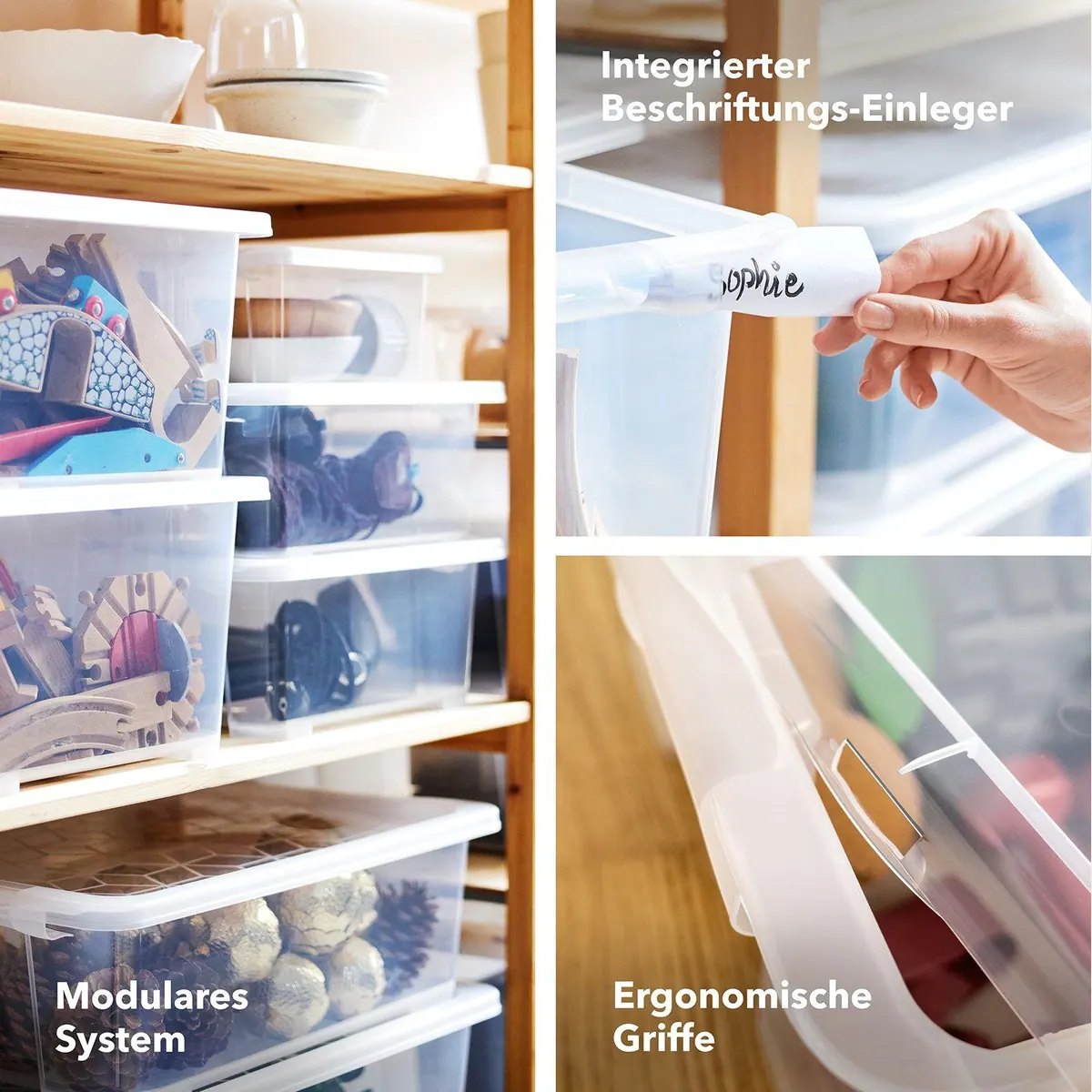 Rotho CORE Basic Box 1,2L 8er-Set, stapelbar, transparent, ideal für Ordnung 4