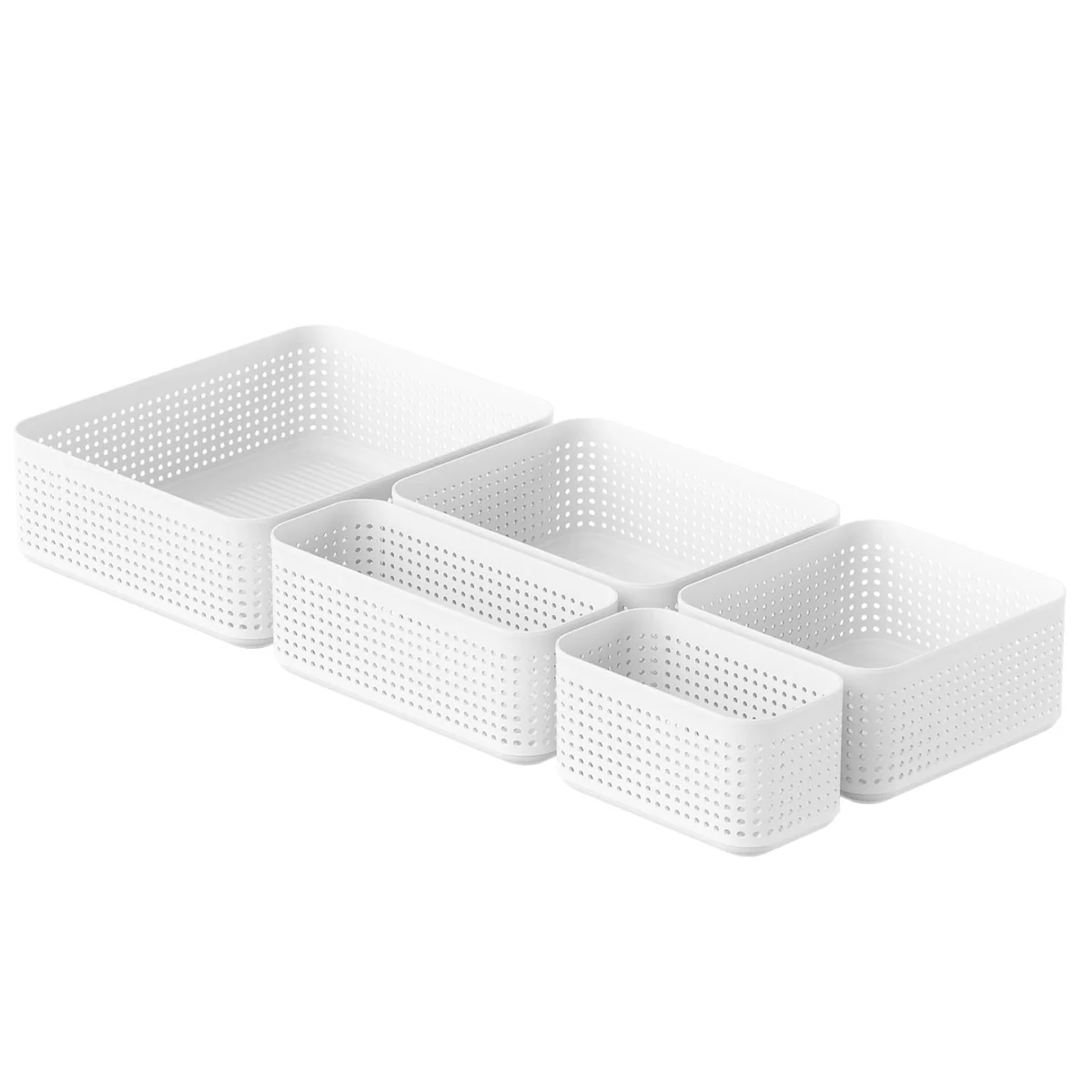 Rotho WOP Organizer Set 5er XS bis XL, modular und stapelbar für Schubladen