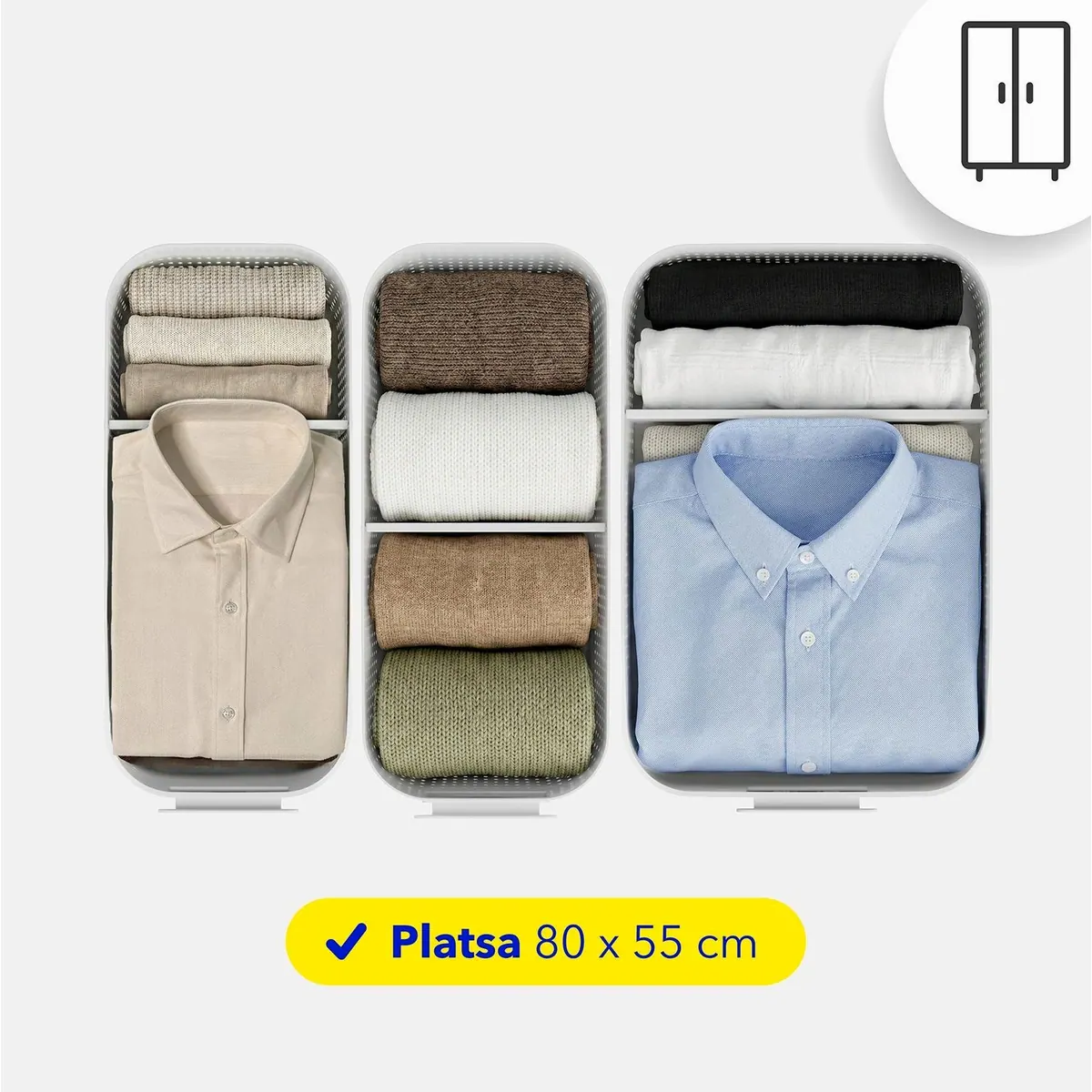 Rotho WOP Organizer Set, platzsparend, stapelbar, flexibel anpassbar 2