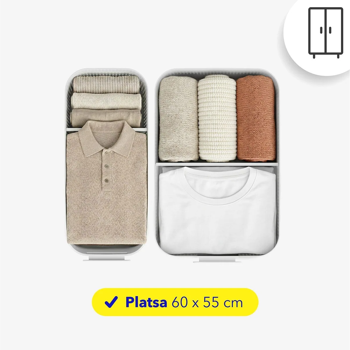 Rotho WOP Organizer Starter Set 2er, flexible Aufbewahrung für Schrank und Kommode 2