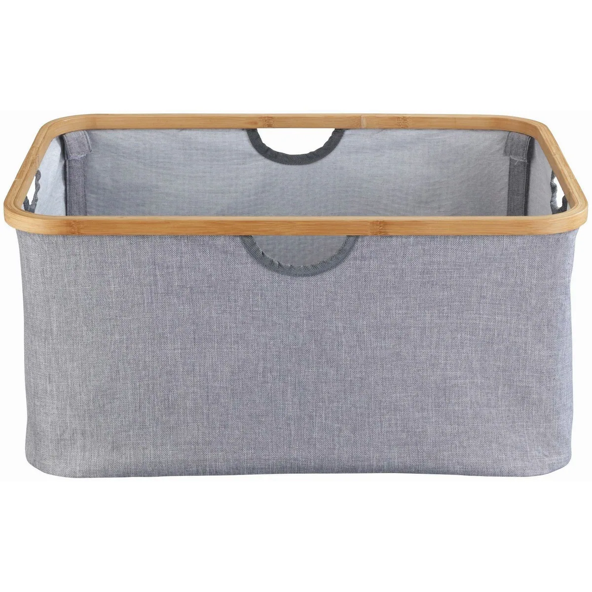 Wenko Wäschekorb Bahari, 50 Liter, stabiler Bambus-Rahmen, pflegeleichtes Polyester
