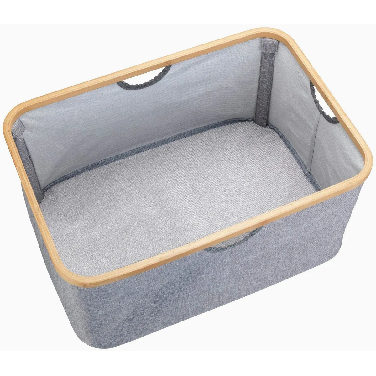 Wenko Wäschekorb Bahari, 50 Liter, stabiler Bambus-Rahmen, pflegeleichtes Polyester 3