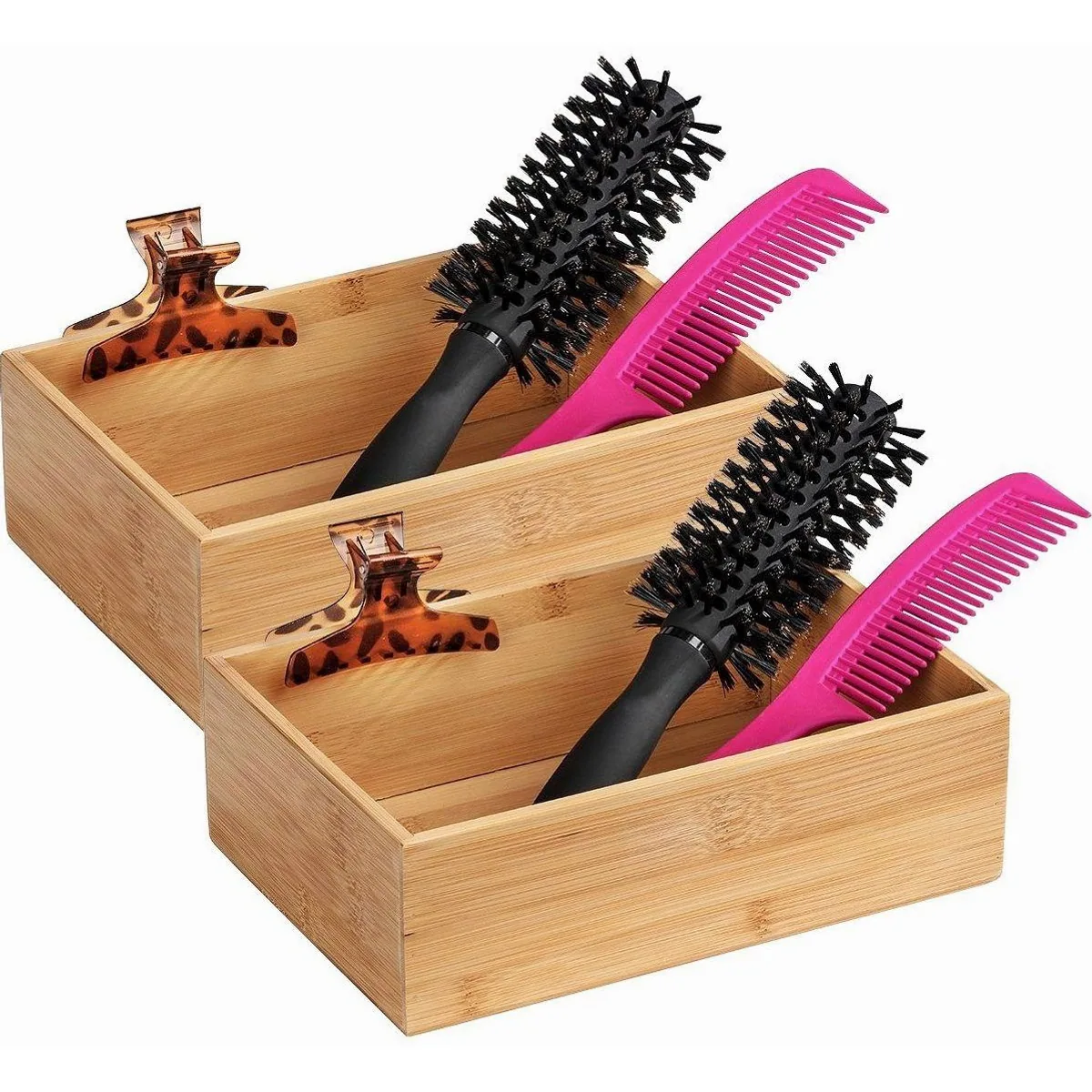 Wenko Terra Aufbewahrungsbox, stapelbar, aus Bambus, 2er Set