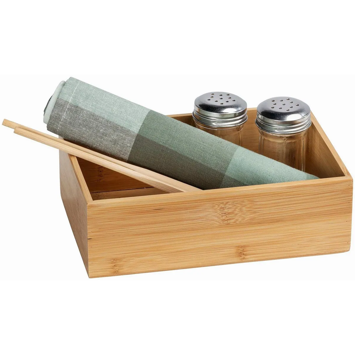 Wenko Terra Aufbewahrungsbox, stapelbar, aus Bambus, 2er Set 3