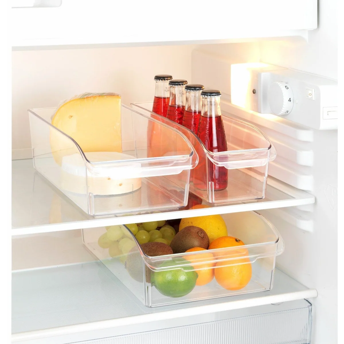 Wenko Kühlschrank-Organizer-Set, 3-teilig, transparente Boxen für Lebensmittel 2