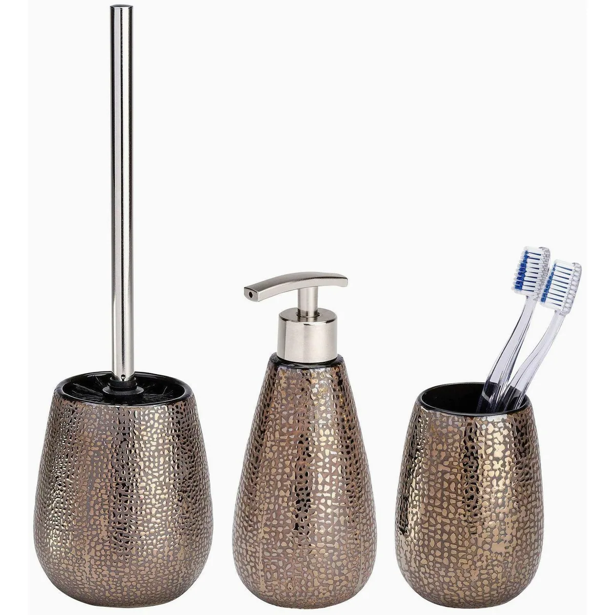 Wenko Badaccessoire-Set Marrakesh, 4-teilig, elegantes Design, hochwertige Materialien, praktische Nutzung