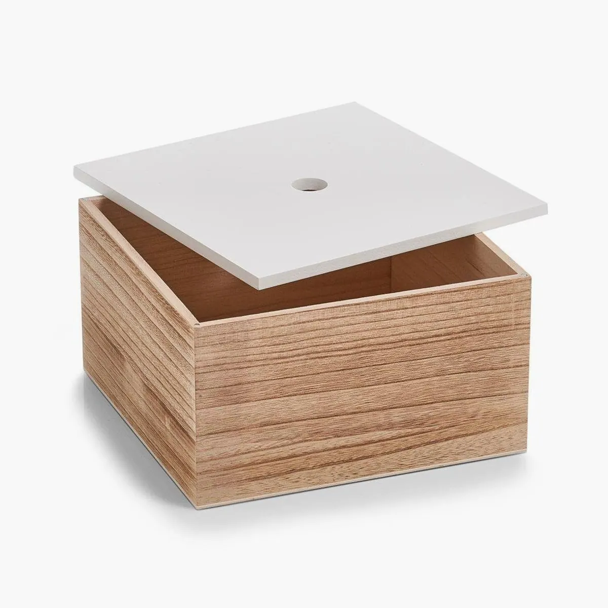 Zeller Aufbewahrungsboxen 3er Set, vielseitig und dekorativ — Holz, weiß/natur 5