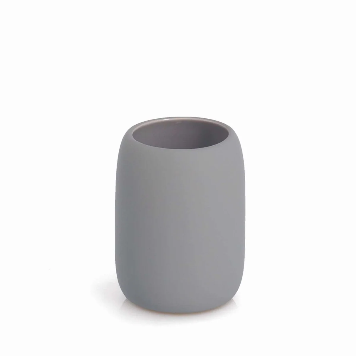 Zeller Badaccessoire-Set 6-teilig, stilvolle Riffelstruktur aus Keramik, grau 4