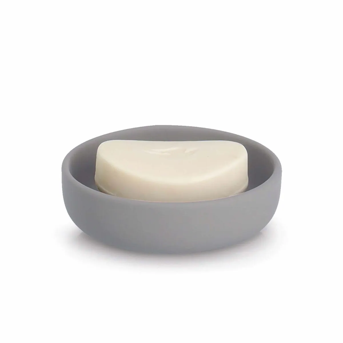 Zeller Badaccessoire-Set 6-teilig, stilvolle Riffelstruktur aus Keramik, grau 5